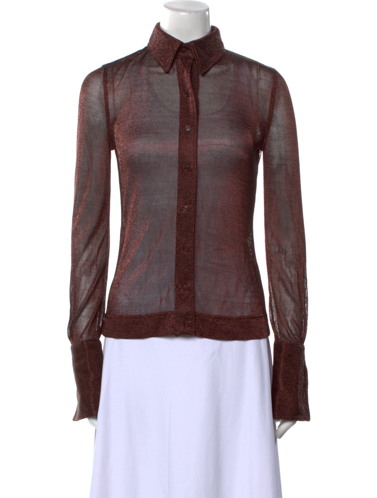 Tom Ford Long Sleeve Button-Up Top