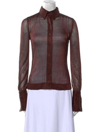 Tom Ford Long Sleeve Button-Up Top