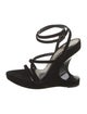 Tom Ford Velvet Leather Trim Embellishment Gladiator Sandals