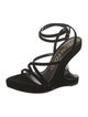Tom Ford Velvet Leather Trim Embellishment Gladiator Sandals