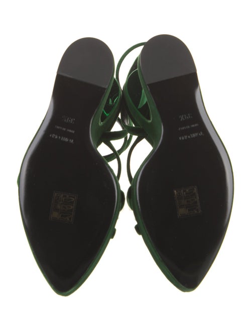 Tom Ford Velvet Leather Trim Embellishment Slingback Sandals