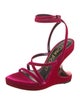 Tom Ford Velvet Leather Trim Embellishment Sandals