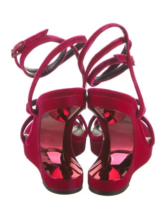 Tom Ford Velvet Leather Trim Embellishment Sandals