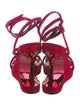 Tom Ford Velvet Leather Trim Embellishment Sandals
