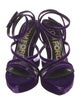 Tom Ford Velvet Leather Trim Embellishment Gladiator Sandals
