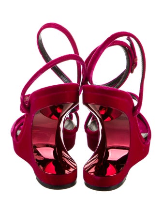 Tom Ford Velvet Leather Trim Embellishment Sandals