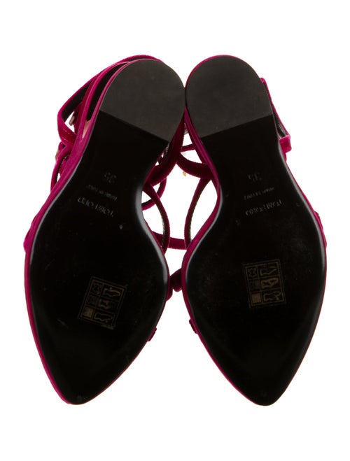 Tom Ford Velvet Leather Trim Embellishment Sandals
