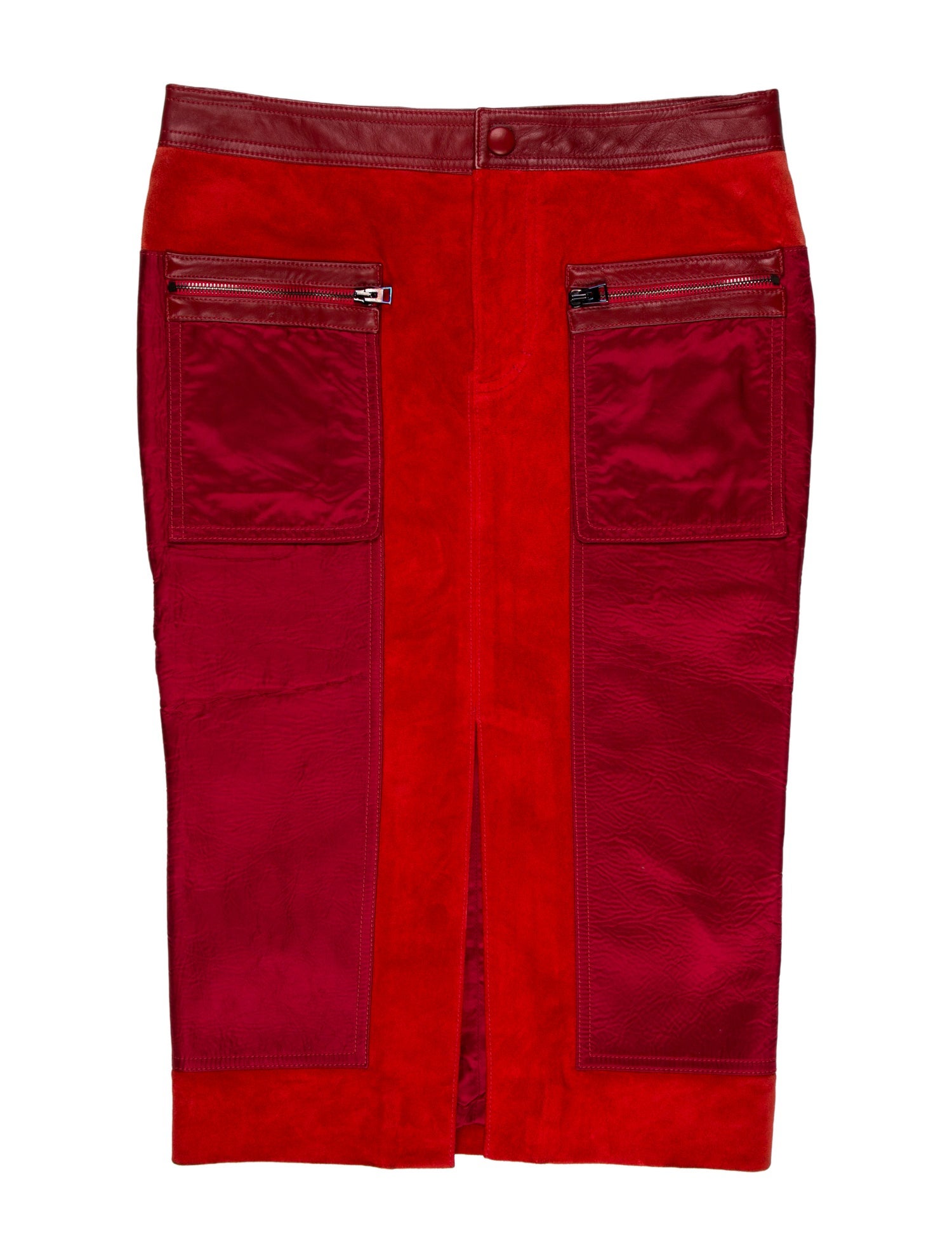 Tom Ford Leather Trim Embellishment Knee-Length Skirt