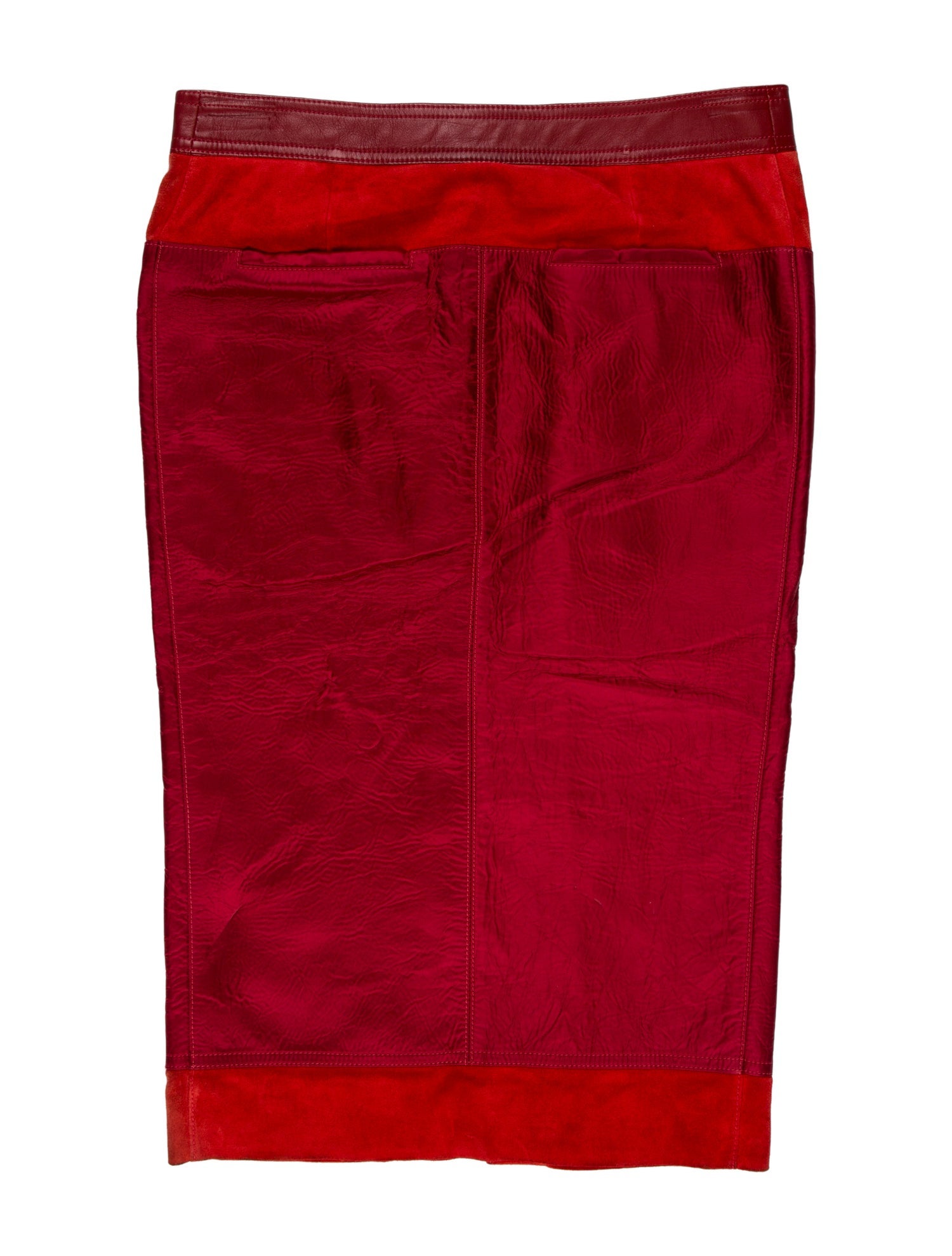 Tom Ford Leather Trim Embellishment Knee-Length Skirt