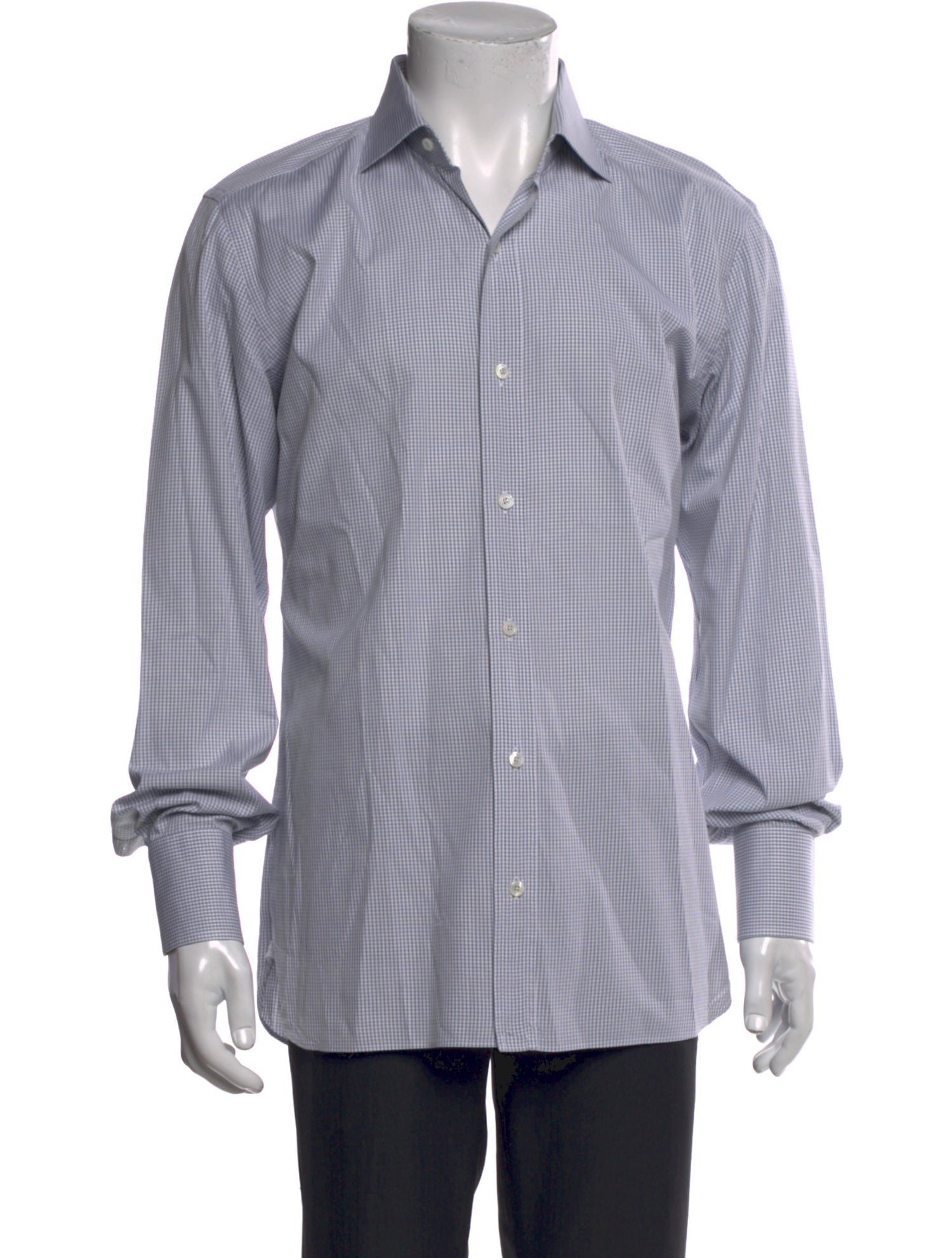 Tom Ford Plaid Print Long Sleeve Dress Shirt