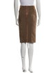 Tom Ford Leather Trim Embellishment Knee-Length Skirt