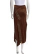 Tom Ford Leather Trim Embellishment Midi Length Skirt