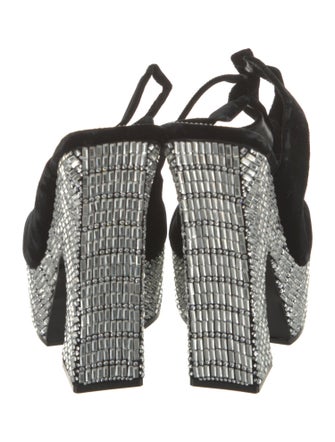 Tom Ford Velvet Printed T-Strap Sandals