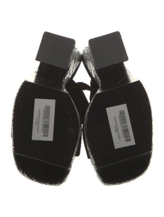 Tom Ford Velvet Printed T-Strap Sandals