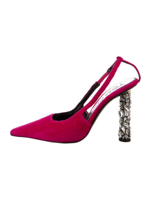 Tom Ford Velvet Crystal Embellishments Slingback Pumps