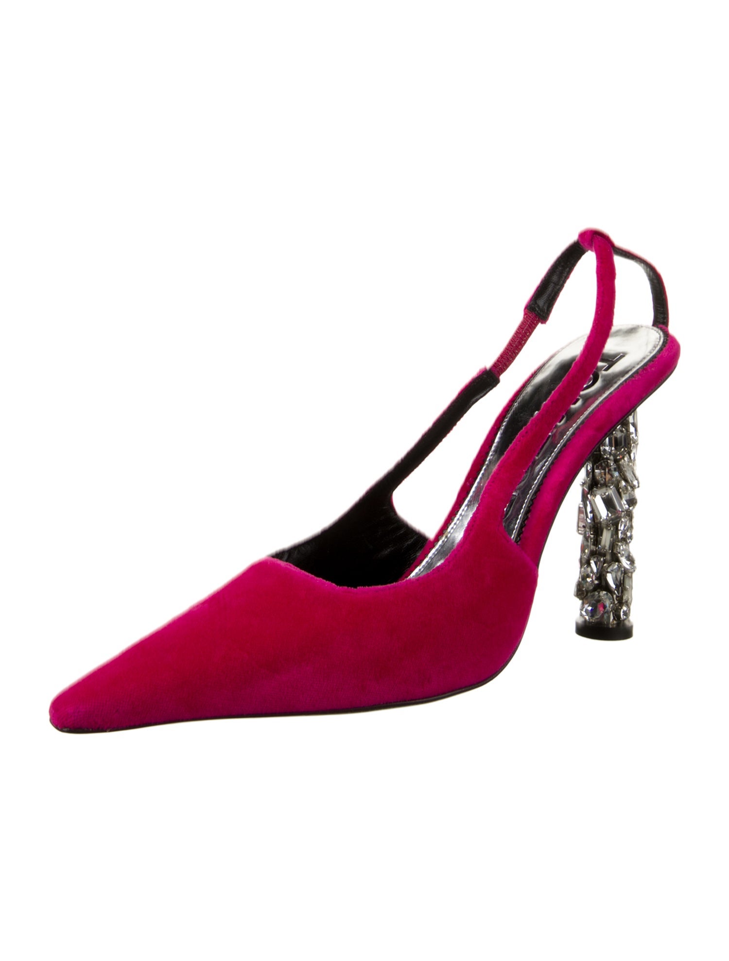 Tom Ford Velvet Crystal Embellishments Slingback Pumps