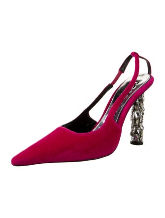 Tom Ford Velvet Crystal Embellishments Slingback Pumps