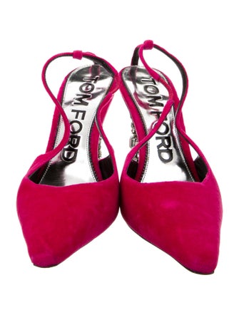 Tom Ford Velvet Crystal Embellishments Slingback Pumps