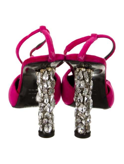 Tom Ford Velvet Crystal Embellishments Slingback Pumps