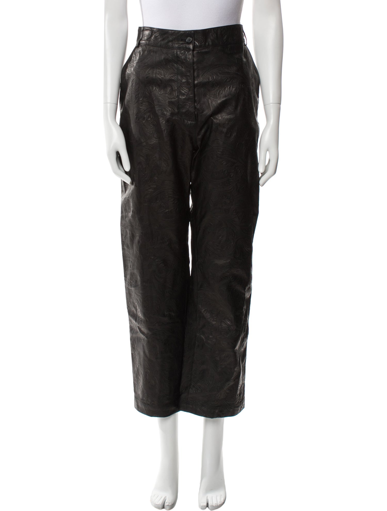 Tom Ford Faux Leather Wide Leg Pants