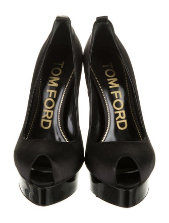 Tom Ford Satin Cutout Accent Pumps