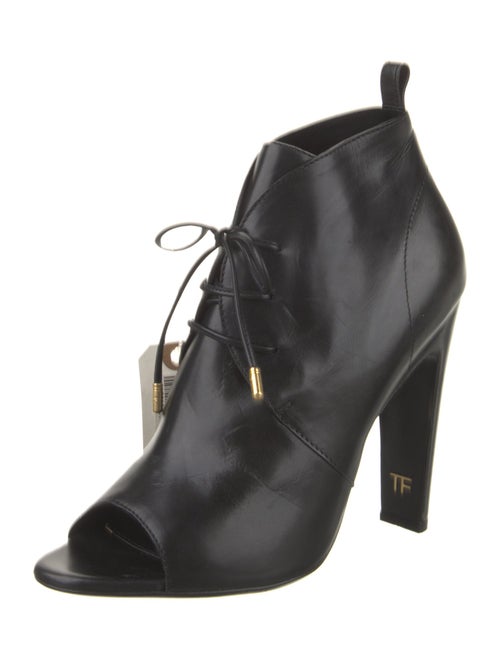 Tom Ford Leather Cutout Accent Lace-Up Boots