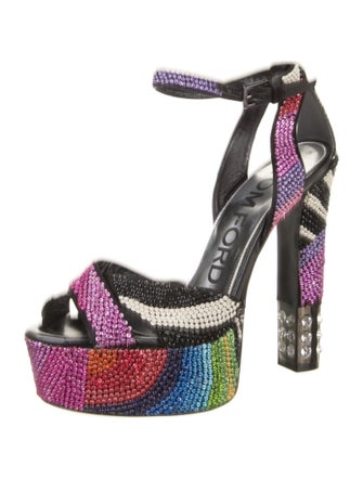 Tom Ford Satin Printed Sandals