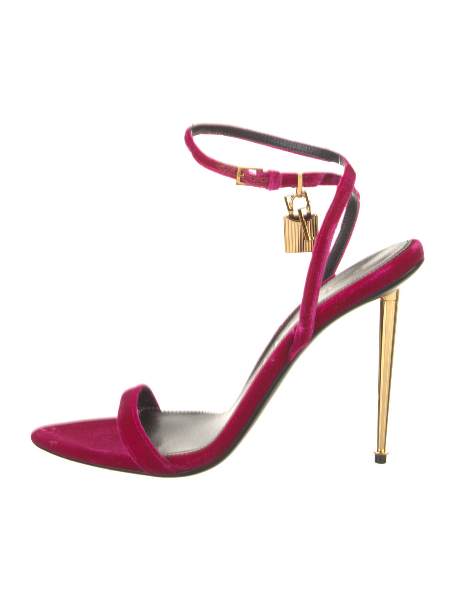 Tom Ford Velvet Leather Trim Embellishment Sandals