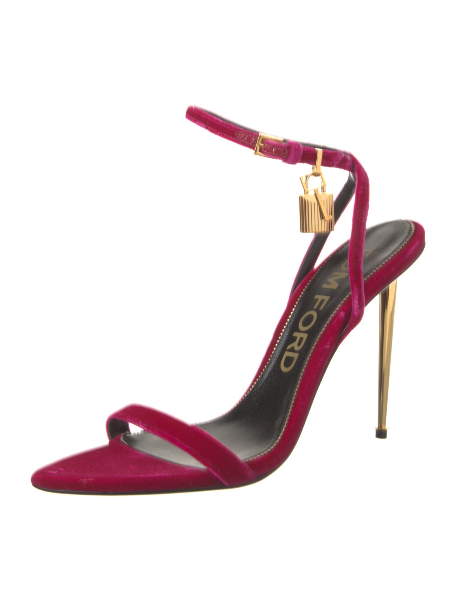Tom Ford Velvet Leather Trim Embellishment Sandals