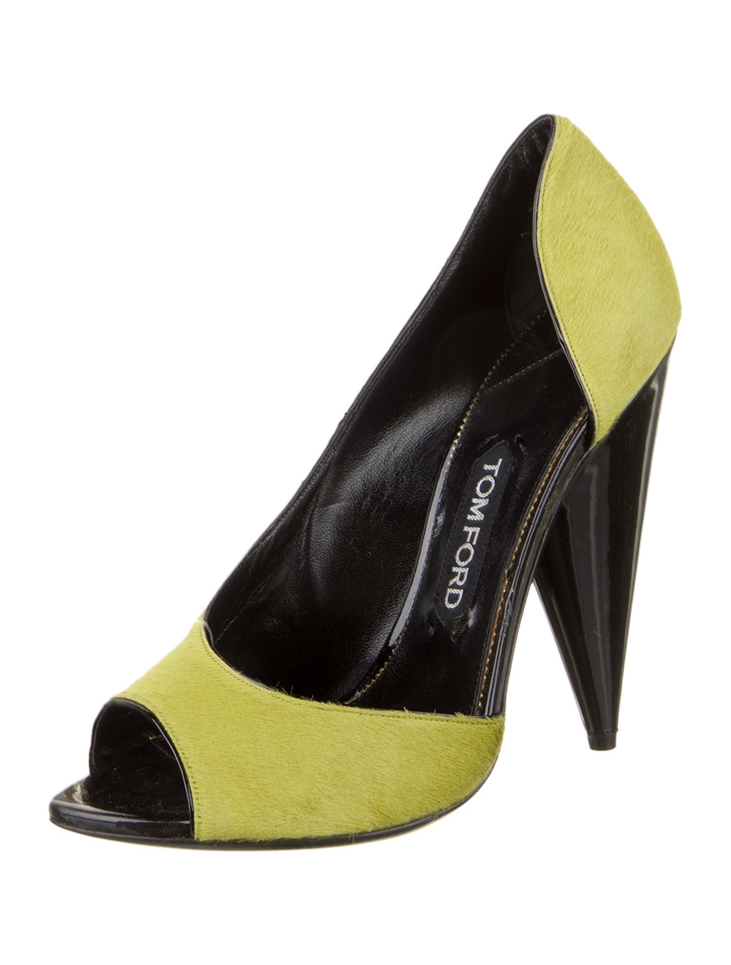 Tom Ford Ponyhair Colorblock Pattern D'Orsay Pumps