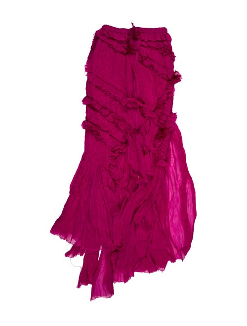 Tom Ford Raw-Edge Trim Long Skirt