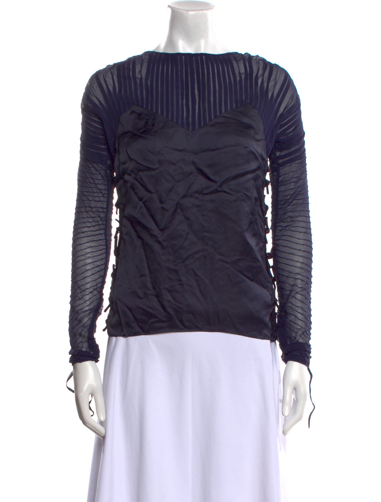 Tom Ford Satin Bateau Neckline Top