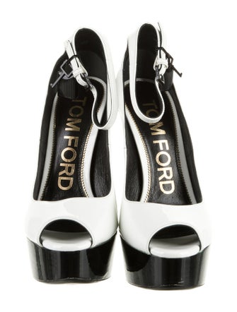 Tom Ford Patent Leather Cutout Accent Pumps
