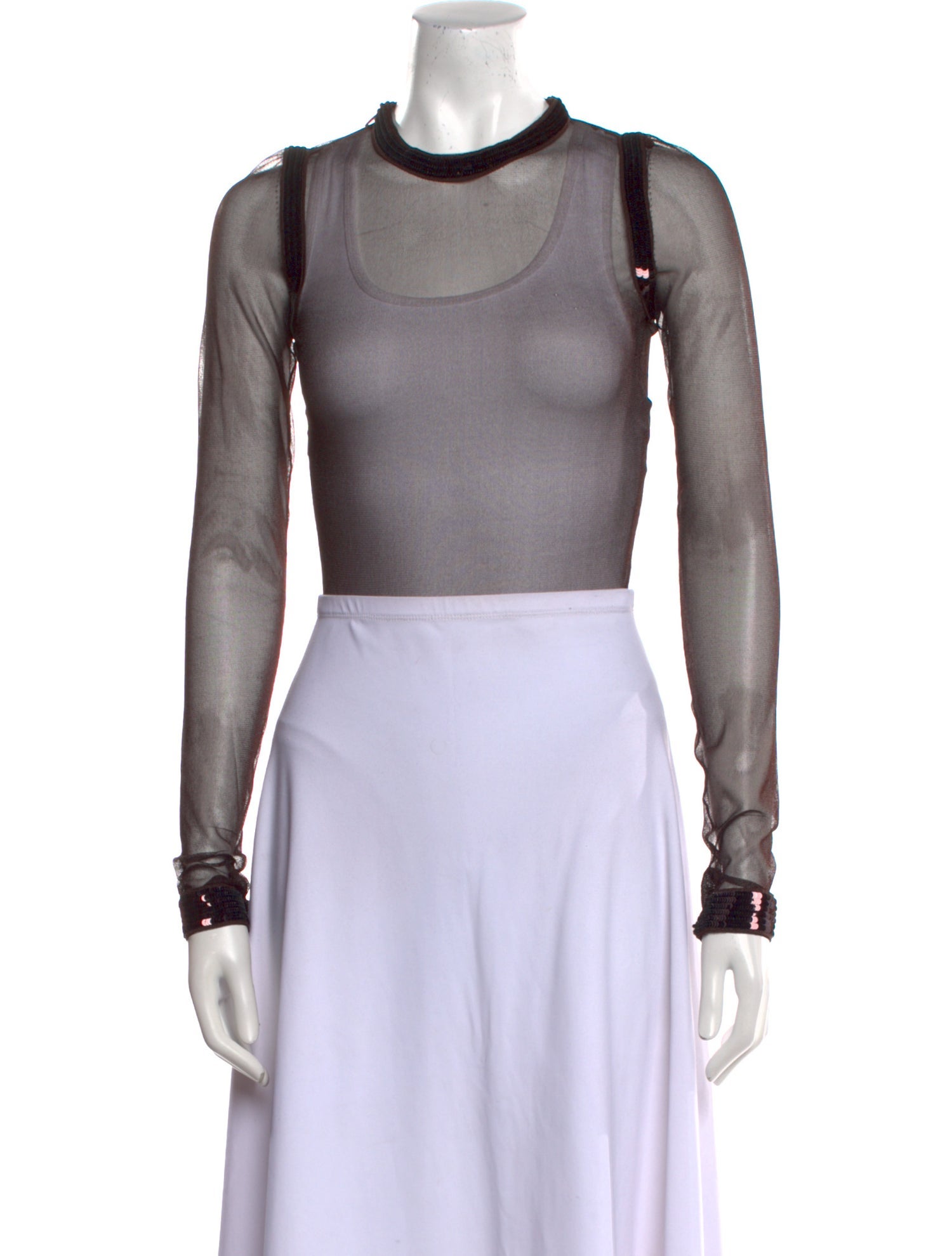 Tom Ford Crew Neck Long Sleeve Crop Top