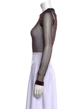 Tom Ford Crew Neck Long Sleeve Crop Top