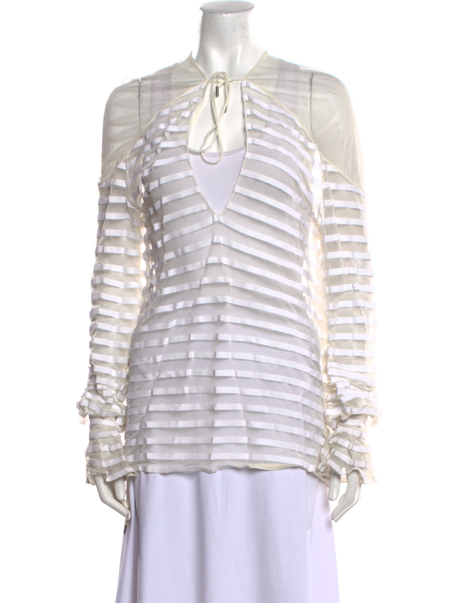 Tom Ford Striped Tie Neck Blouse