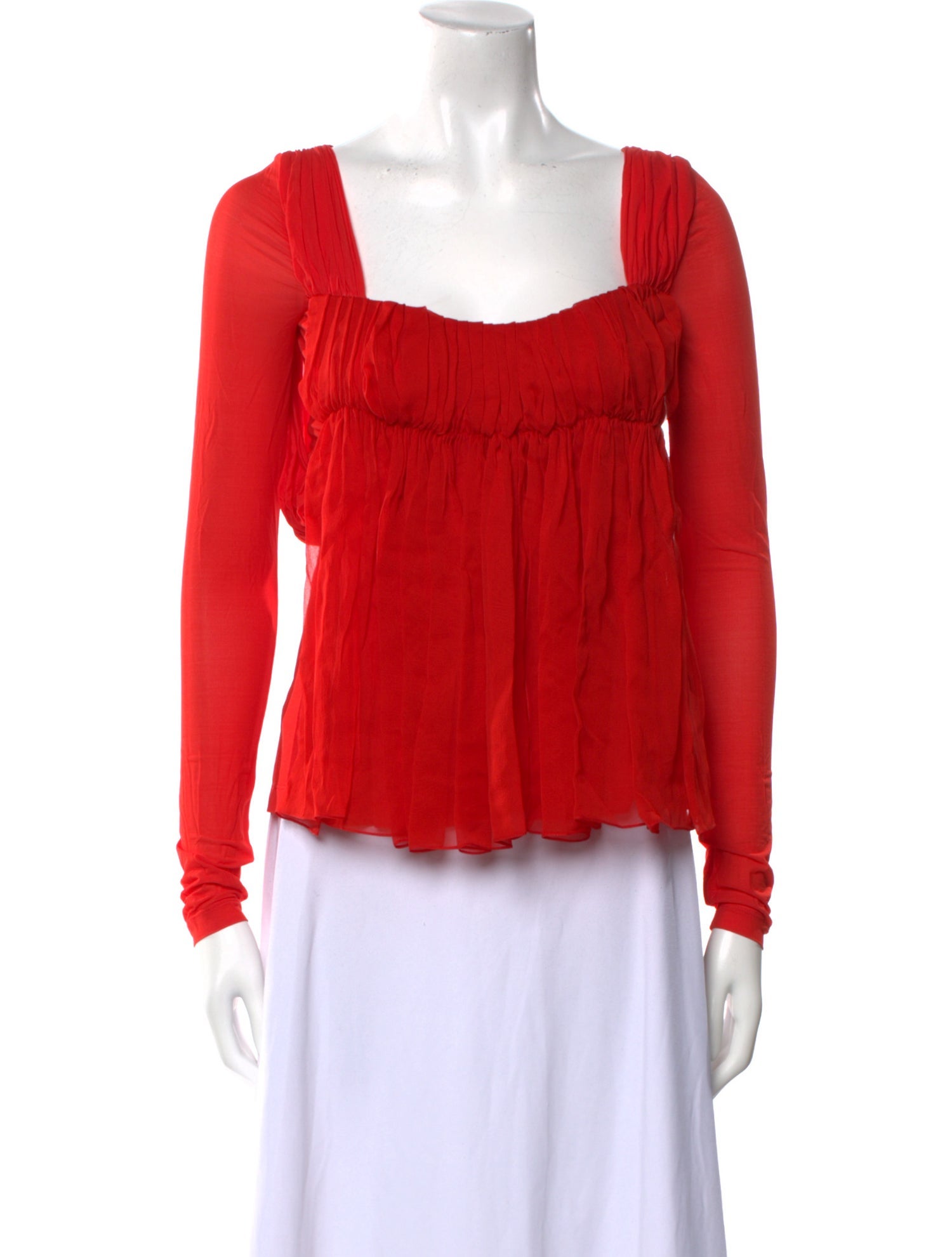 Tom Ford Square Neckline Long Sleeve Blouse