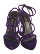 Tom Ford Velvet Leather Trim Embellishment Slingback Sandals