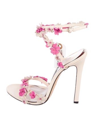Tom Ford Leather Floral Print Sandals