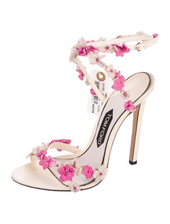 Tom Ford Leather Floral Print Sandals