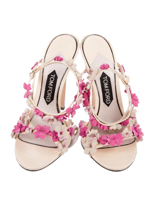 Tom Ford Leather Floral Print Sandals