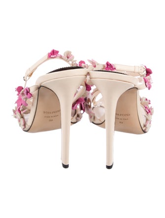 Tom Ford Leather Floral Print Sandals