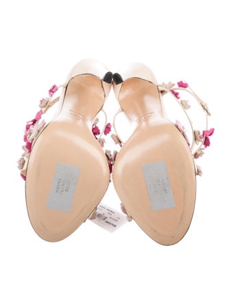 Tom Ford Leather Floral Print Sandals