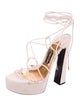 Tom Ford Suede Leather Trim Embellishment T-Strap Sandals