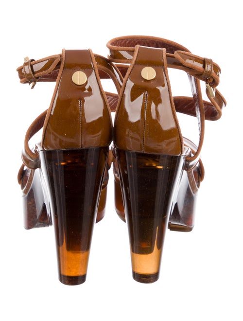 Tom Ford Patent Leather Animal Print Sandals