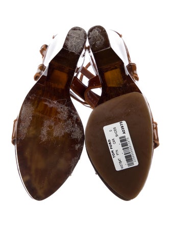 Tom Ford Patent Leather Animal Print Sandals