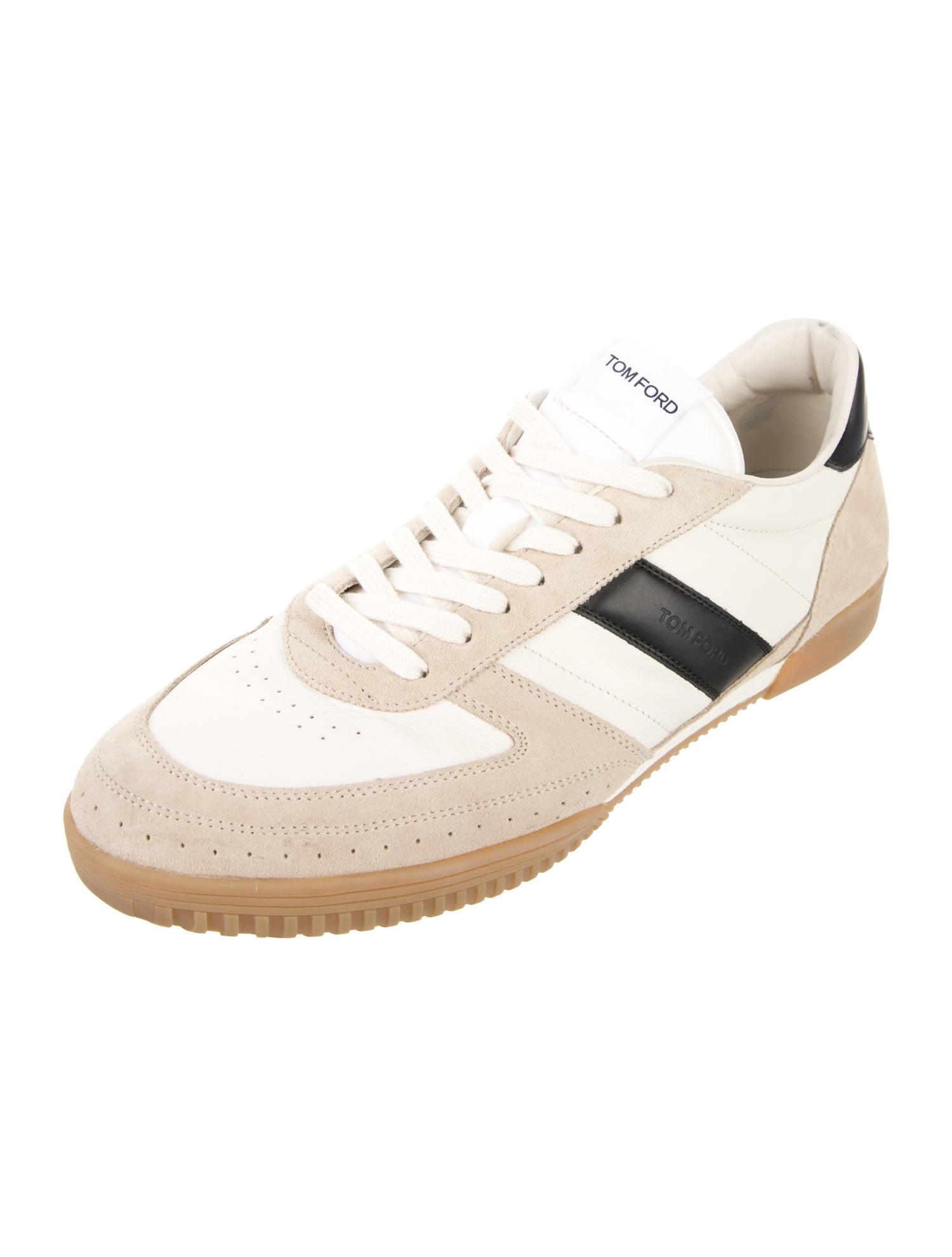 Tom Ford Canvas Colorblock Pattern Sneakers