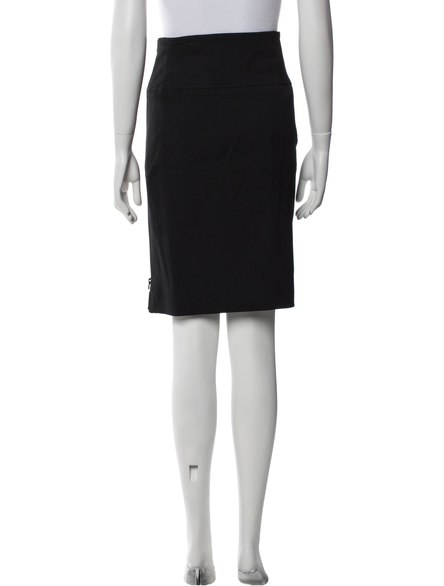 Tom Ford Leather Trim Embellishment Knee-Length Skirt