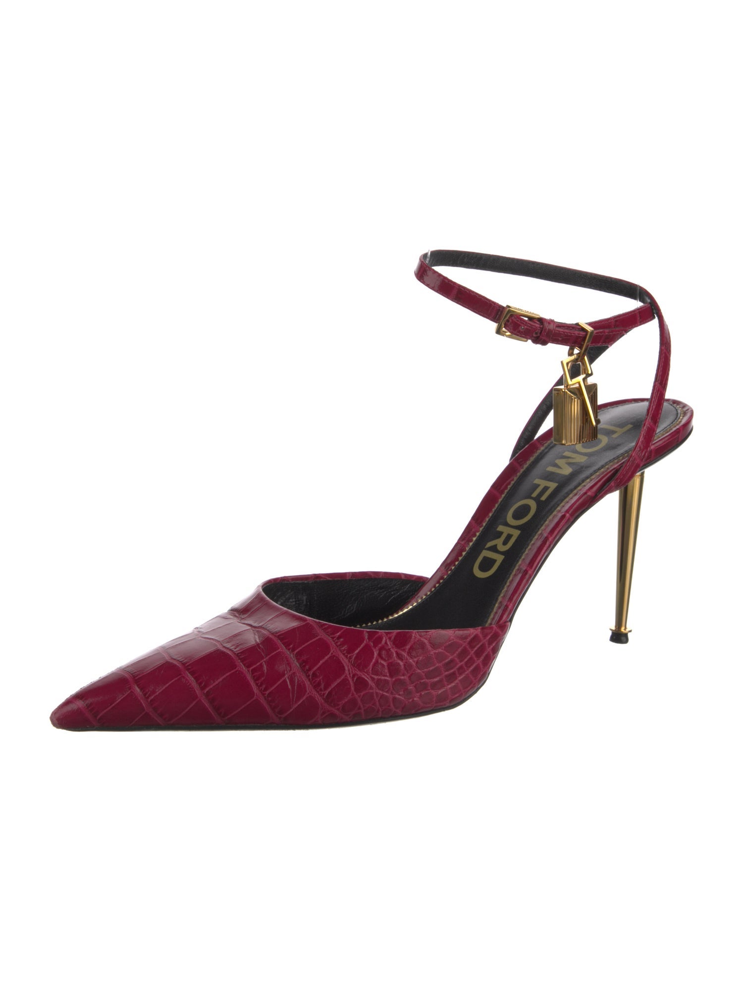 Tom Ford Embossed Leather Slingback Pumps
