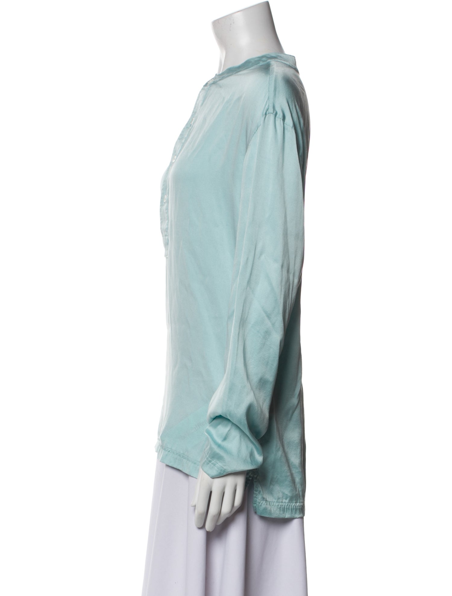 Tom Ford Silk Crew Neck Button-Up Top